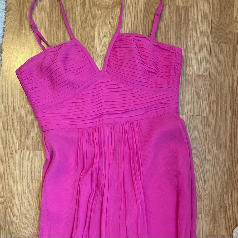 Fuchsia chiffon evening gown